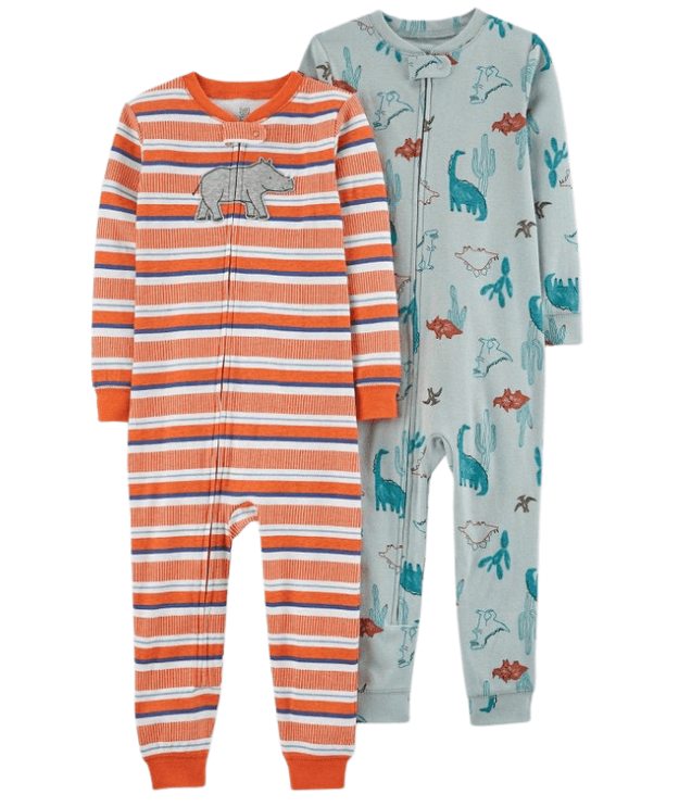 Pijama – Rinoceronte naranja/azul verde agua – Bodoques Baby
